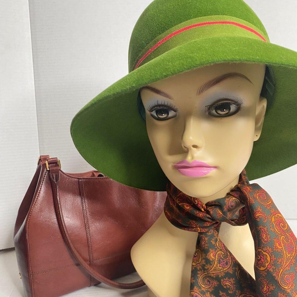 Green Felt Adjustable Vintage Hat Fall Warm 1920’s